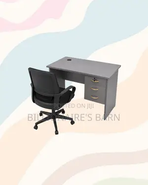 Modern 1m Desk Black Mid-Back Ergonomic Mesh Chair for Office Tasks