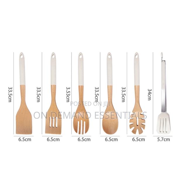 6pcs Premium Bamboo Spoon Set With Stand - thumbnail 2
