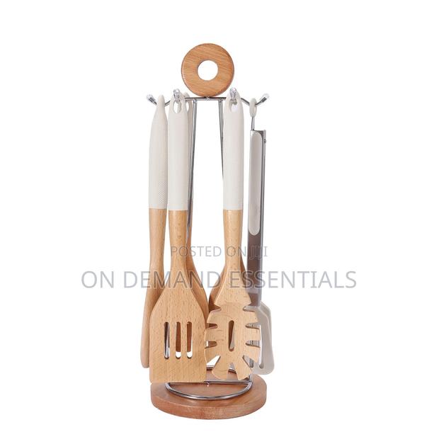 6pcs Premium Bamboo Spoon Set With Stand - thumbnail 4