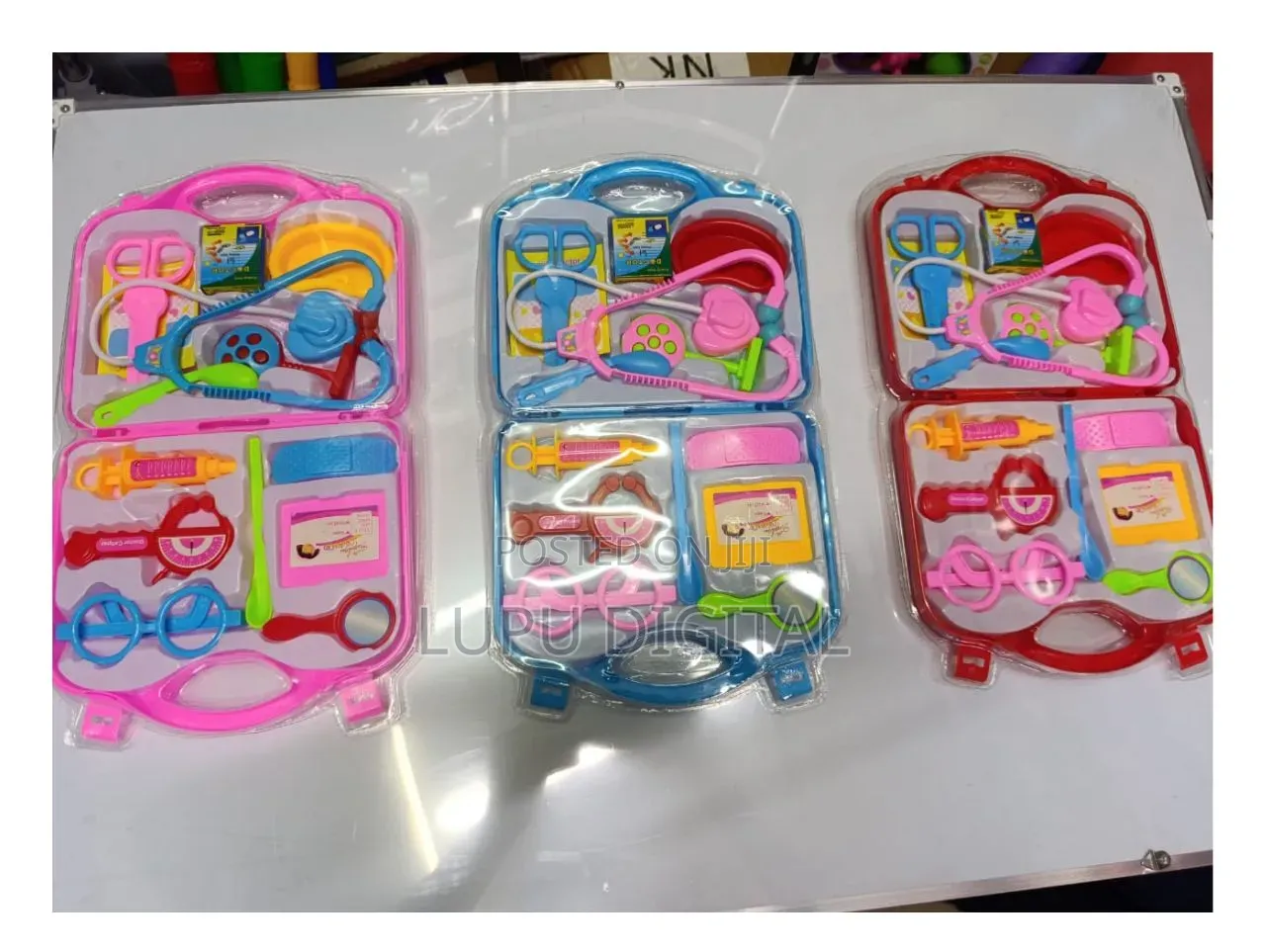 Doctor Set Kit Accessible in Blue and Pink and Red Ideal for Age 3+