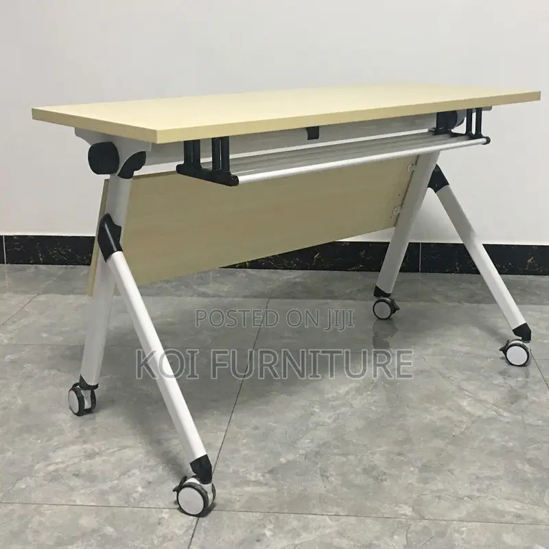 Office Desk; Foldable Office Meeting Table With Wheels