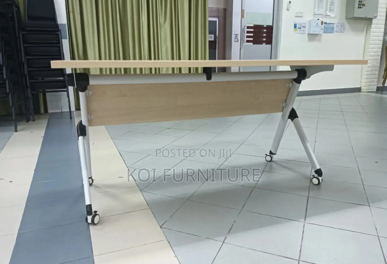Office Desk; Foldable Office Meeting Table With Wheels