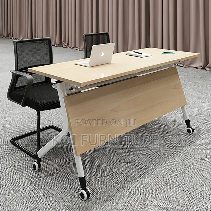 Office Desk; Foldable Office Meeting Table With Wheels