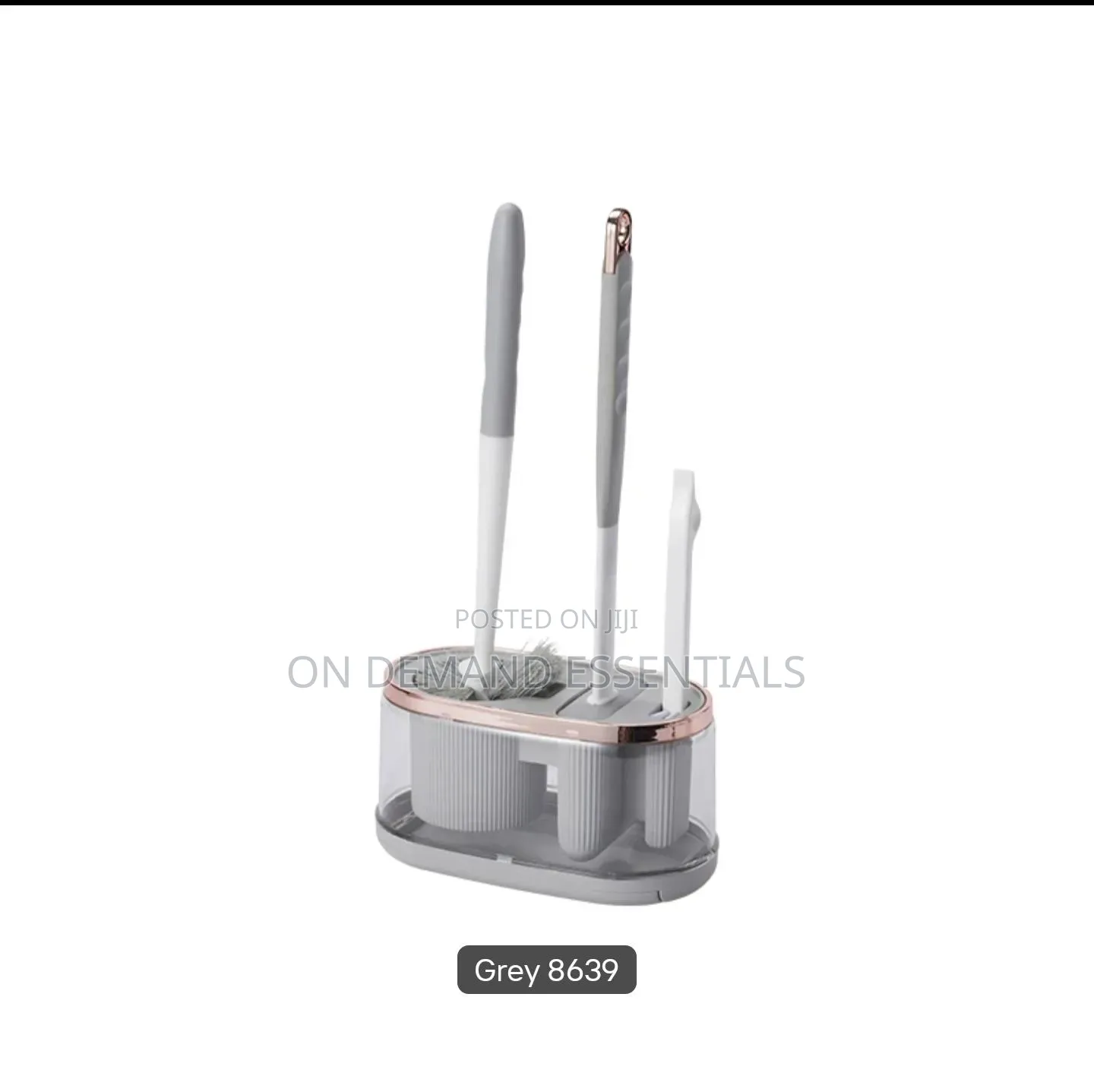 3in1 Wall Mounted Toilet Brush Set With Dense Bristles