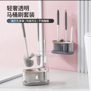 3in1 Wall Mounted Toilet Brush Set With Dense Bristles