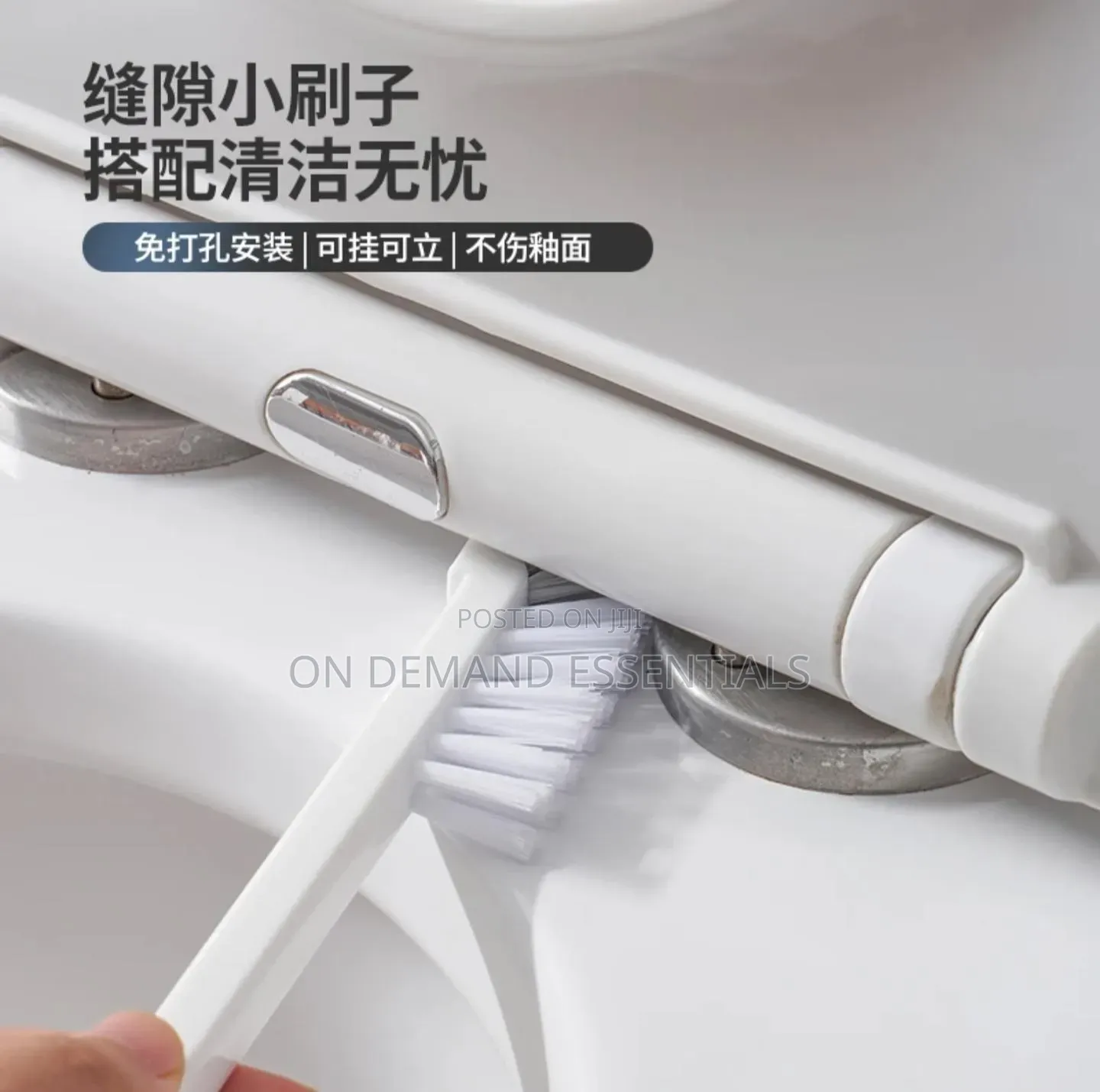 3in1 Wall Mounted Toilet Brush Set With Dense Bristles