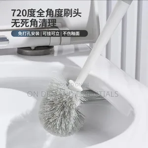 3in1 Wall Mounted Toilet Brush Set With Dense Bristles