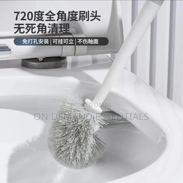 3in1 Wall Mounted Toilet Brush Set With Dense Bristles - thumbnail 4