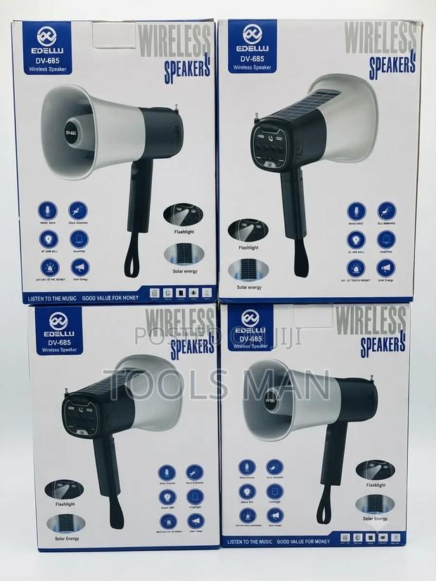 Edellu DV-685 Solar Powered Wireless Megaphone With Flashlight. - main view
