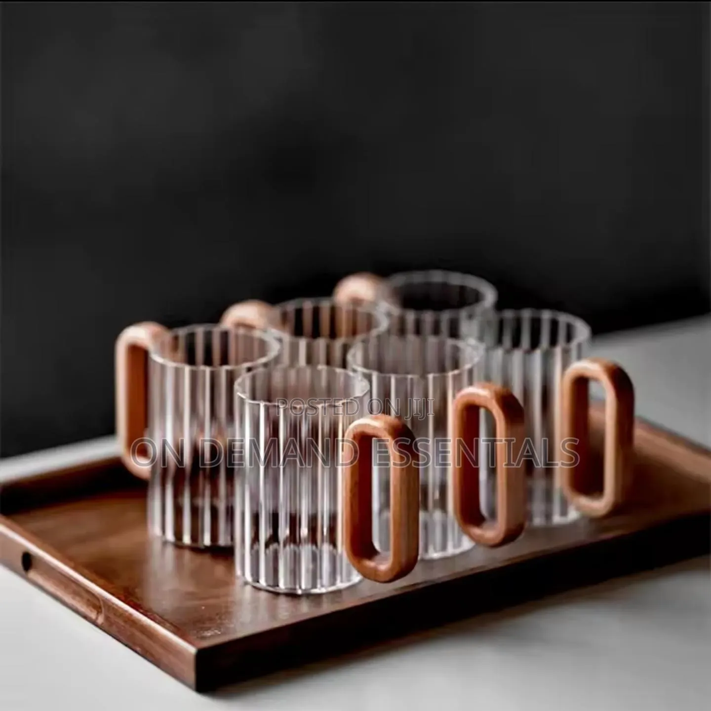 Stylish, Unique Heat Resistant Borosilicate Ribbed Glass Mugs
