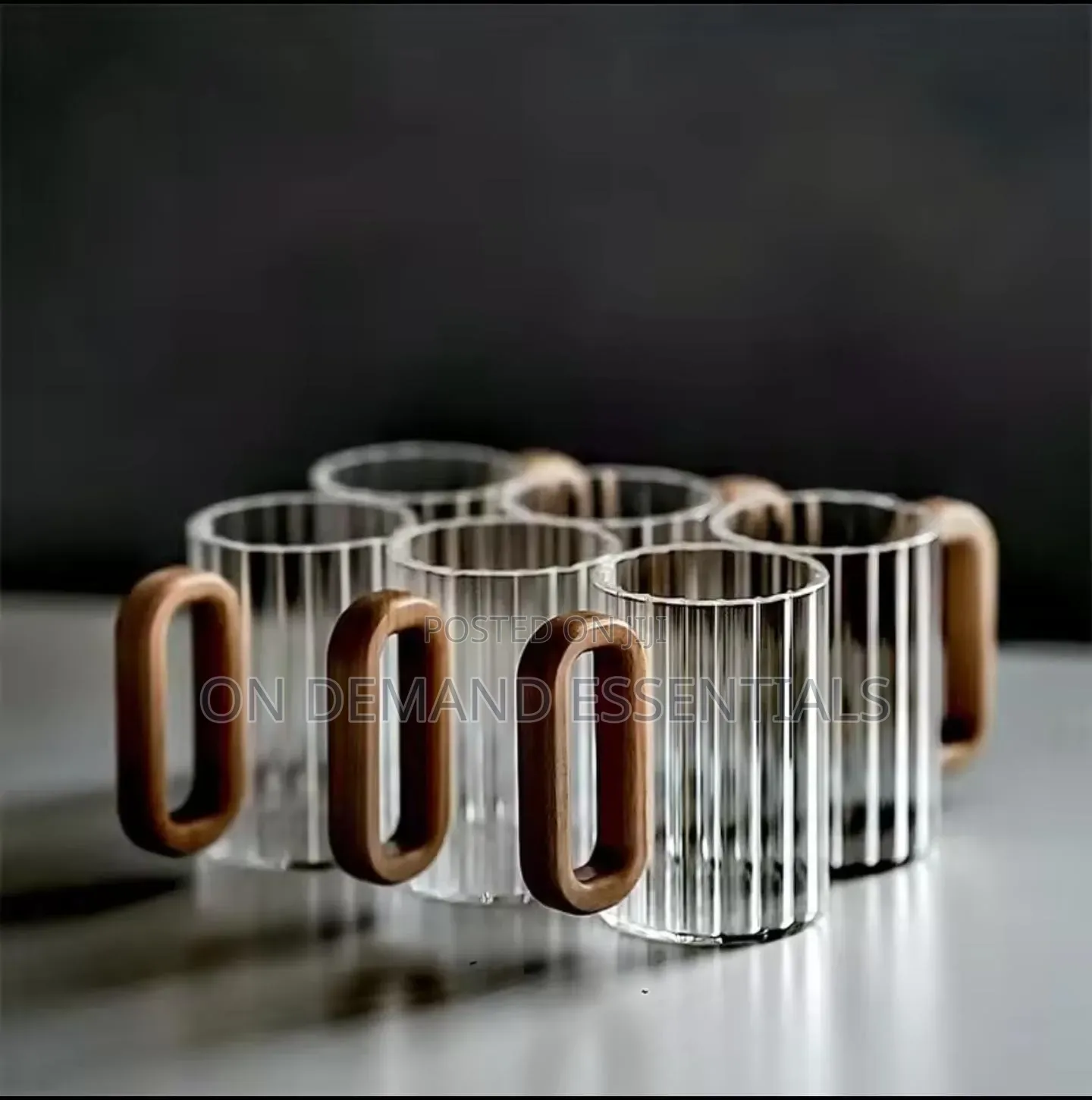Stylish, Unique Heat Resistant Borosilicate Ribbed Glass Mugs