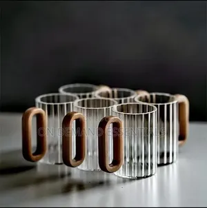 Stylish, Unique Heat Resistant Borosilicate Ribbed Glass Mugs