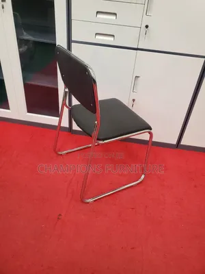 Armless Black Visitors Chair