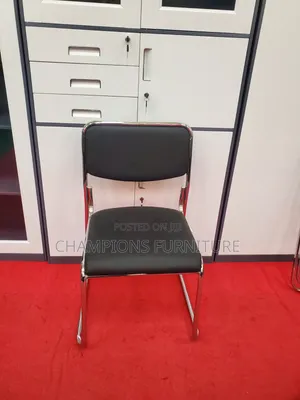Armless Black Visitors Chair