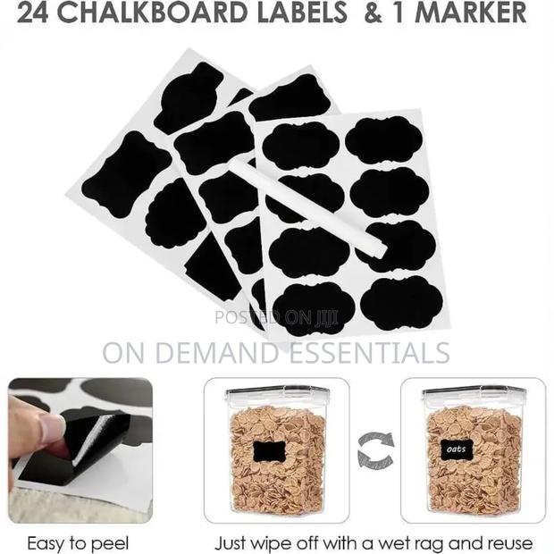 24pcs Airtight Pantry Cereal Containers - thumbnail 2