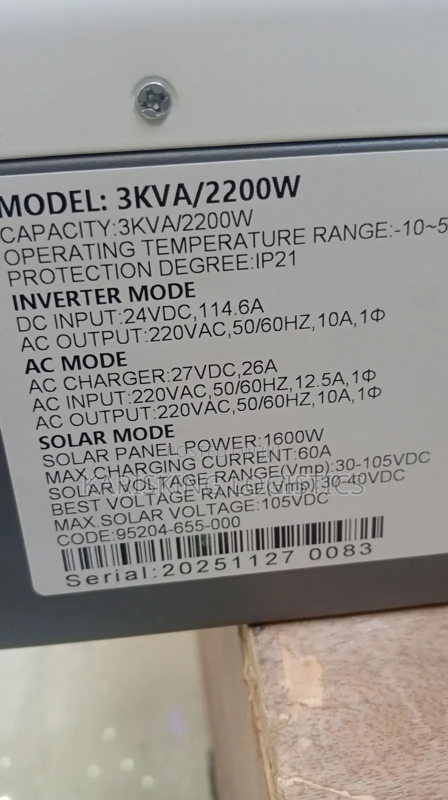 3kva Solar Nyumbani Hybrid Inverter With Wifi Connection