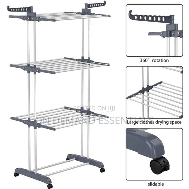 4-Tier Foldable Clothes Drying Rack Stand - thumbnail 2