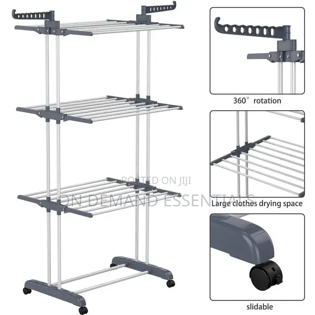 4-Tier Foldable Clothes Drying Rack Stand