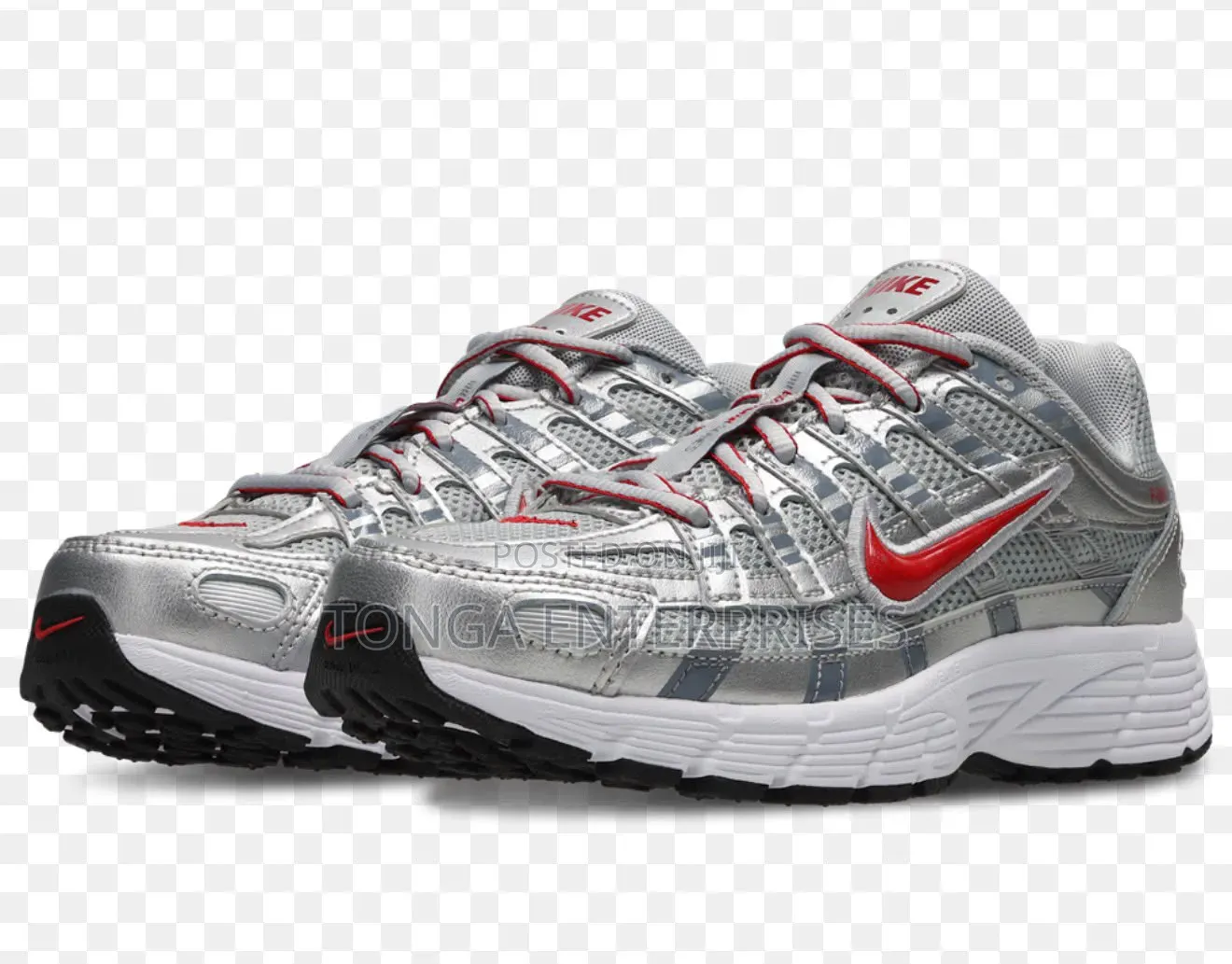 Silver Red Nike P-6000