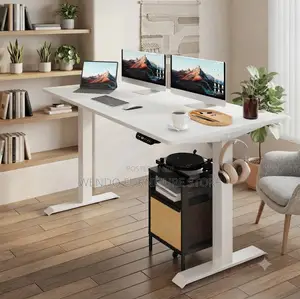 Office Desk; 1.4 Meters Electric Adjustable Height Home Office Table