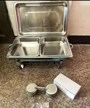 Double Stainless Steel Chafing Dish – 2-Compartment Food Warmer