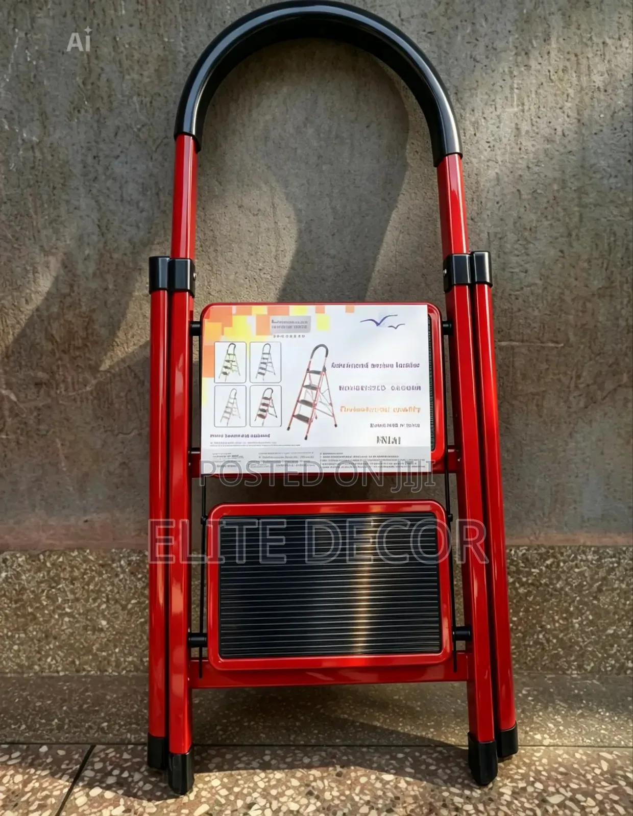 2-Step Foldable Steel Climbing Ladder – Heavy Duty