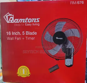 Ramtons Wall Fan + Timer 16 Inch,5 Blades
