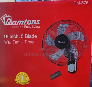 Ramtons Wall Fan + Timer 16 Inch,5 Blades