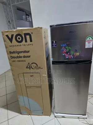 Von 136L Double Door Refrigerator New