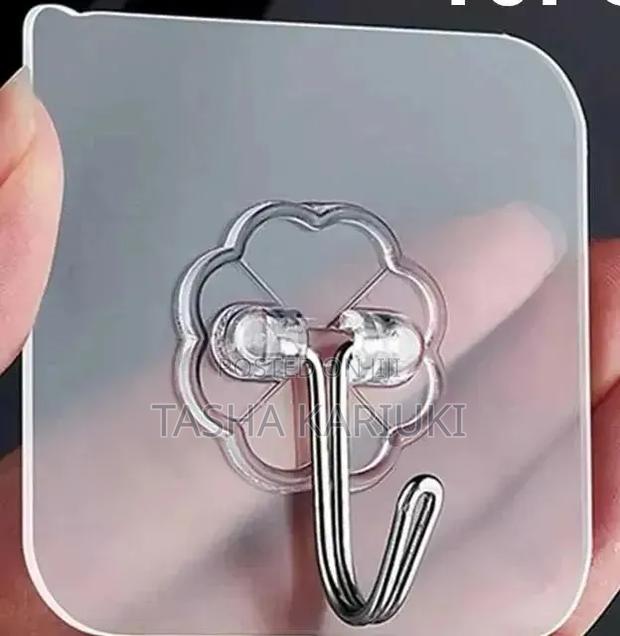 *10PCS Transparent Stainless Steel Strong Self Adhesive Hooks