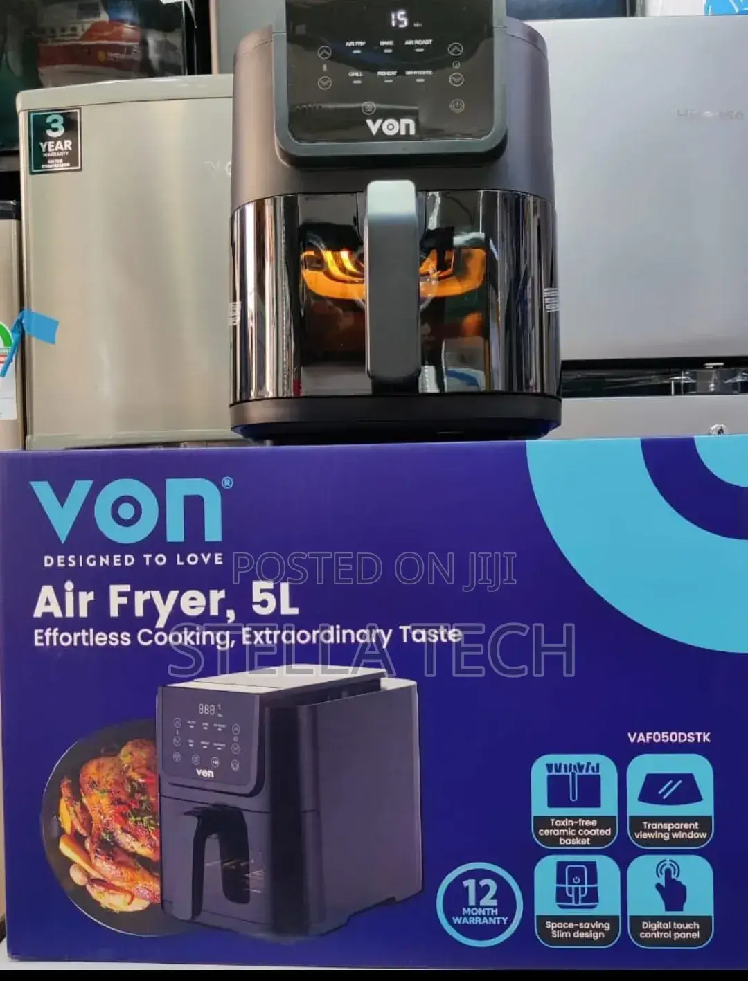 Von 5L Digital Slim Design Air Fryer