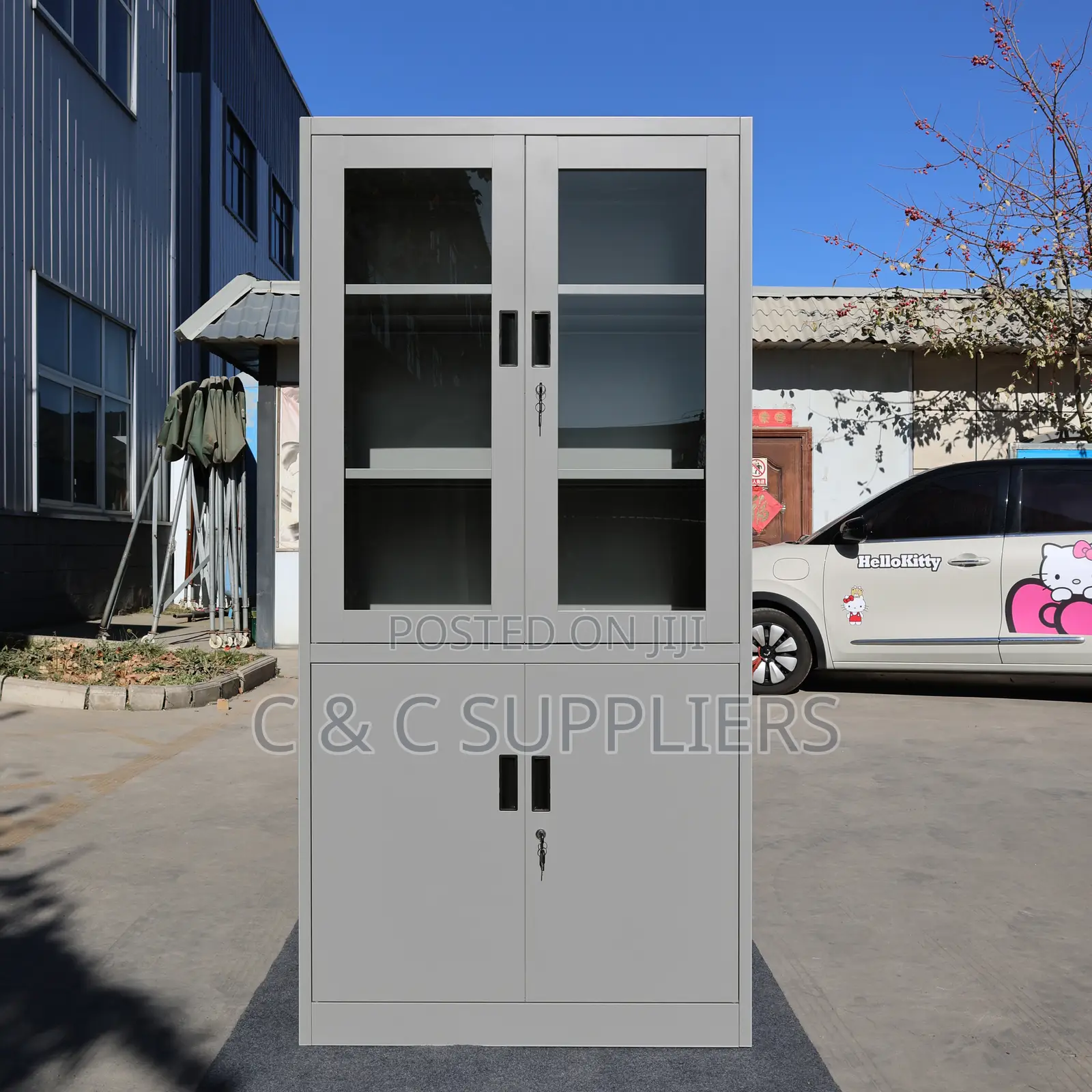 2-Door Half Glass Display File Cabinet