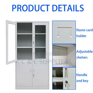 2-Door Half Glass Display File Cabinet