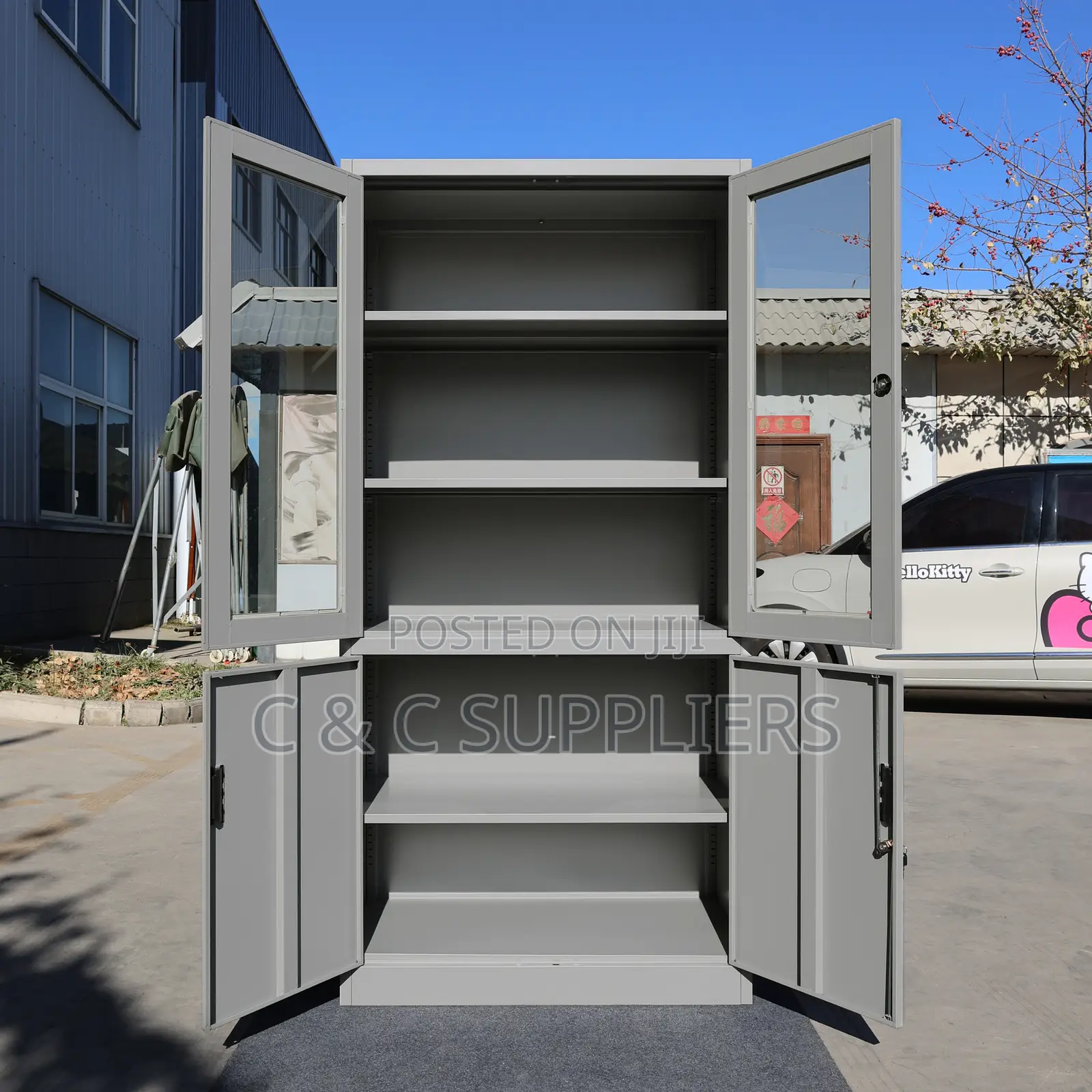 2-Door Half Glass Display File Cabinet