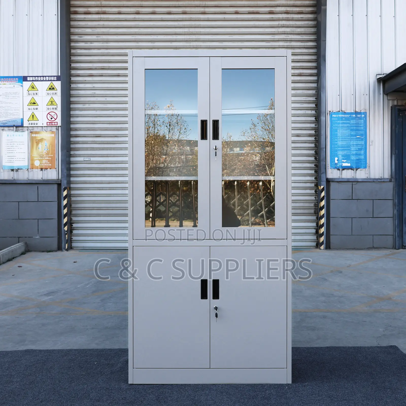 2-Door Half Glass Display File Cabinet