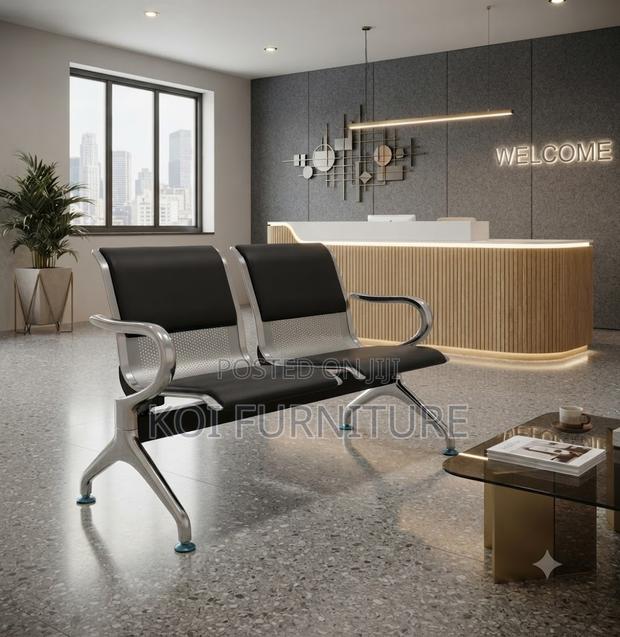 Office Bench; Two Seaters Metallic Reception Visiting Site Bench - thumbnail 2