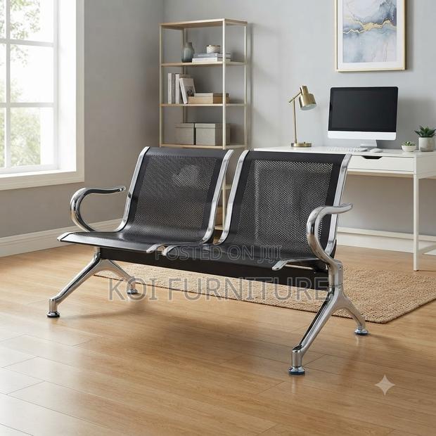 Office Bench; Two Seaters Metallic Reception Visiting Site Bench - thumbnail 3