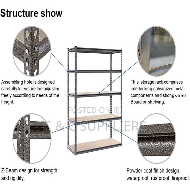 Adjustable Metallic Shelving Rack - thumbnail 8