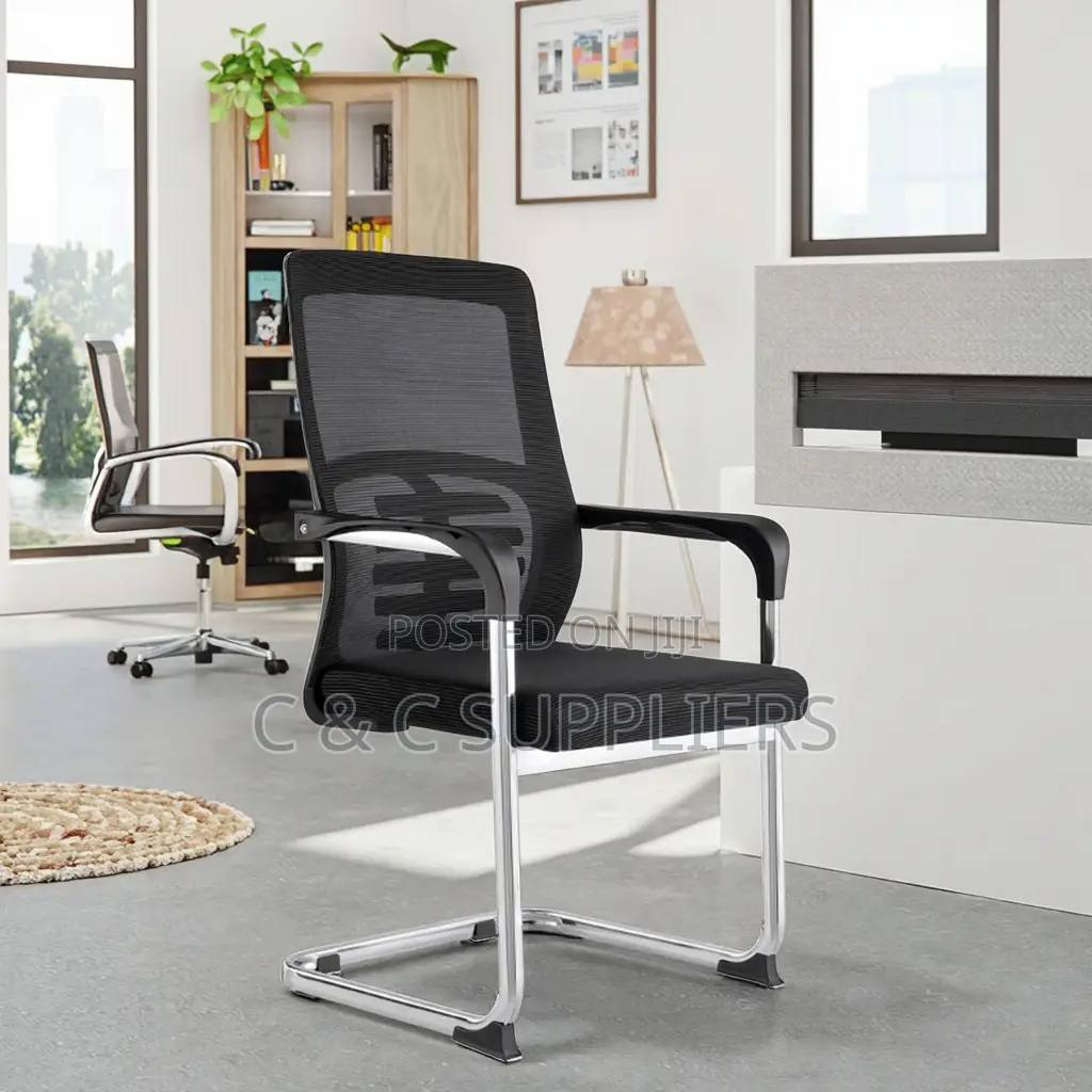 Ergonomic Non Swivel Mesh Guest Chair.