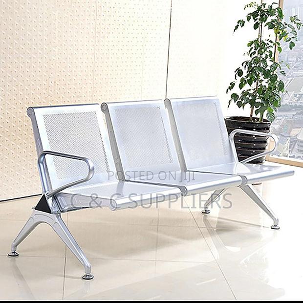 Heavy Duty 3-Seater Metallic Office Bench - thumbnail 5