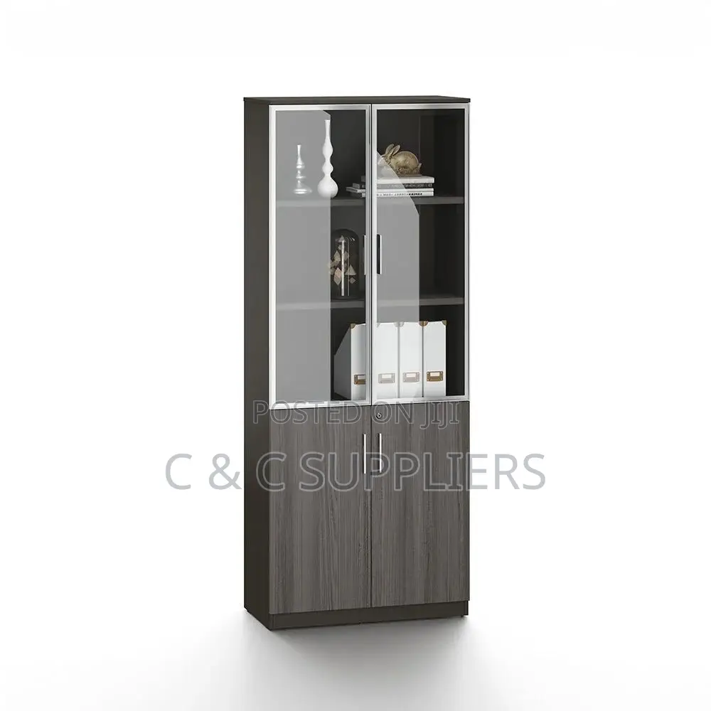 2-Swing Door Wooden Lockable Cabinet