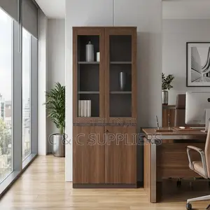 2-Swing Door Wooden Lockable Cabinet