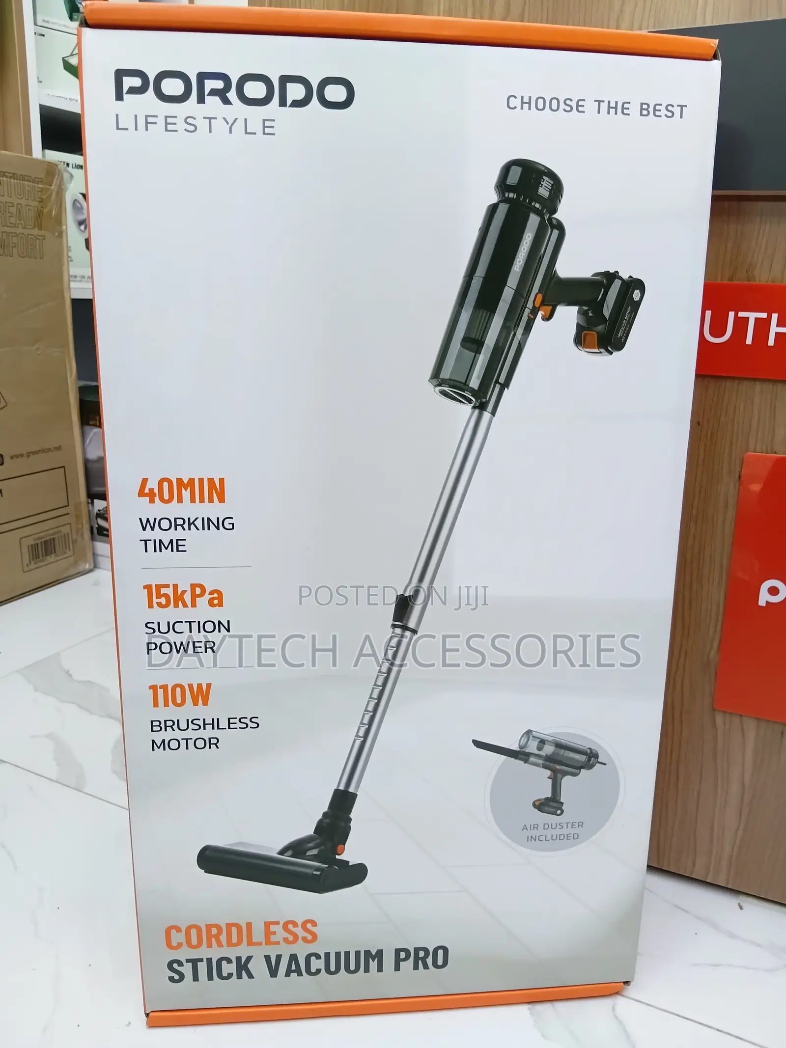 The Porodo LifeStyle Cordless Stick Vacuum Cleaner Pro.