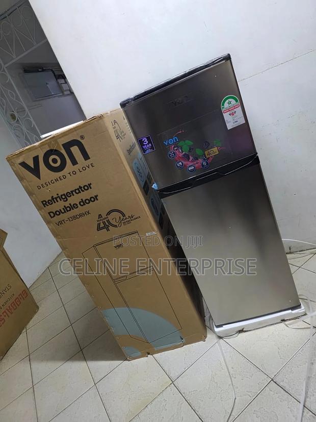 Von 138L Compact Double Door Fridge - main view