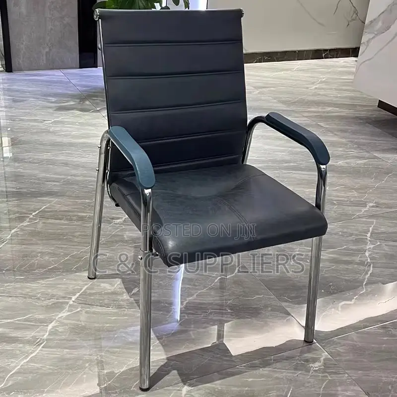 Leather Padded Reception Guest Chair.
