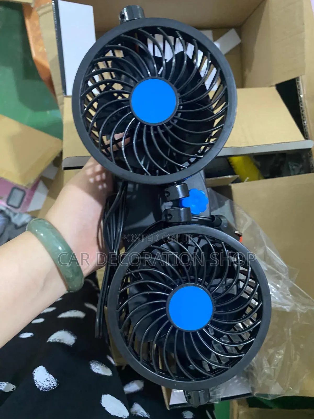 12v Dual Head Electric Car Fan for Dashboard Mounting