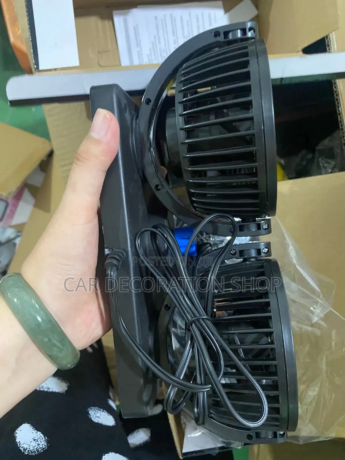 12v Dual Head Electric Car Fan for Dashboard Mounting