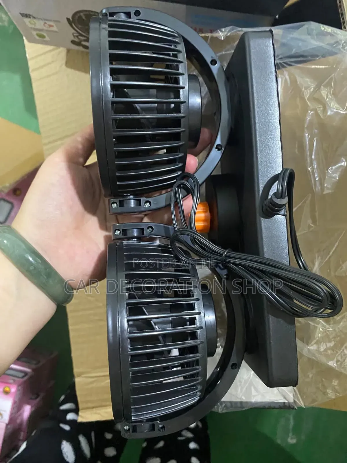 Portable Multi Twin Head Vehicle Cooling Fan