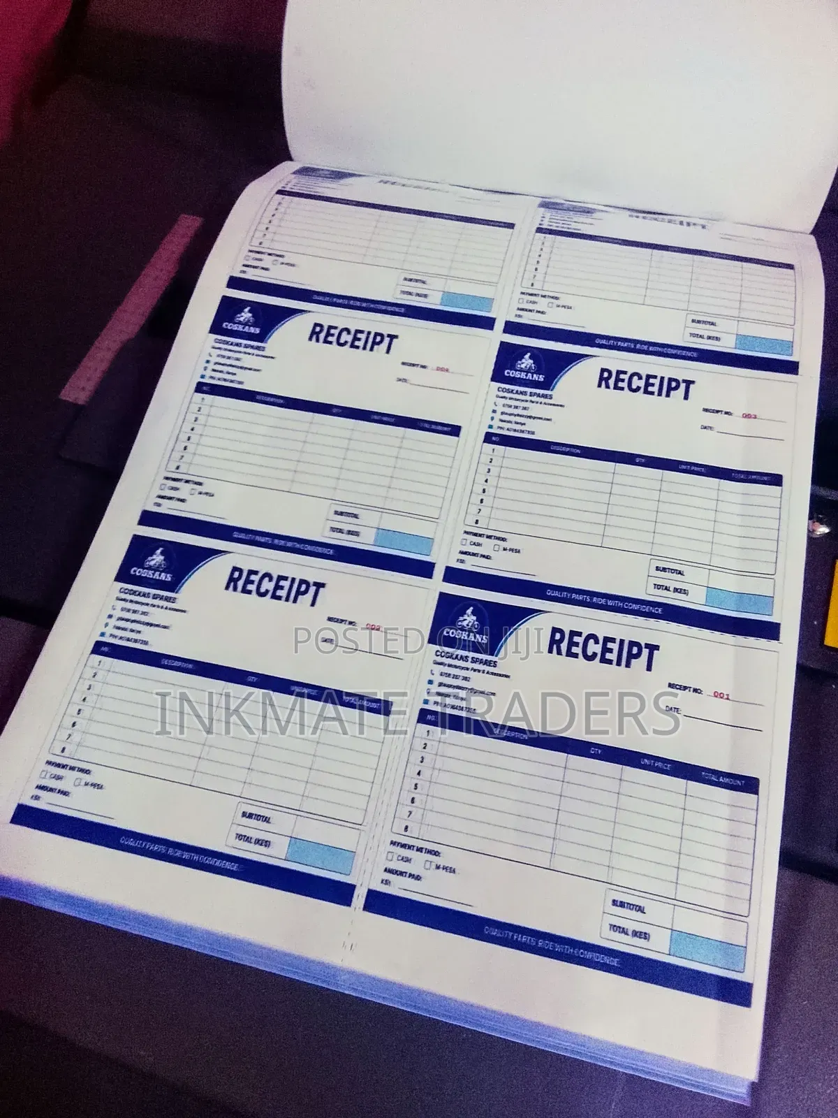 A4 Receipt Book Printing