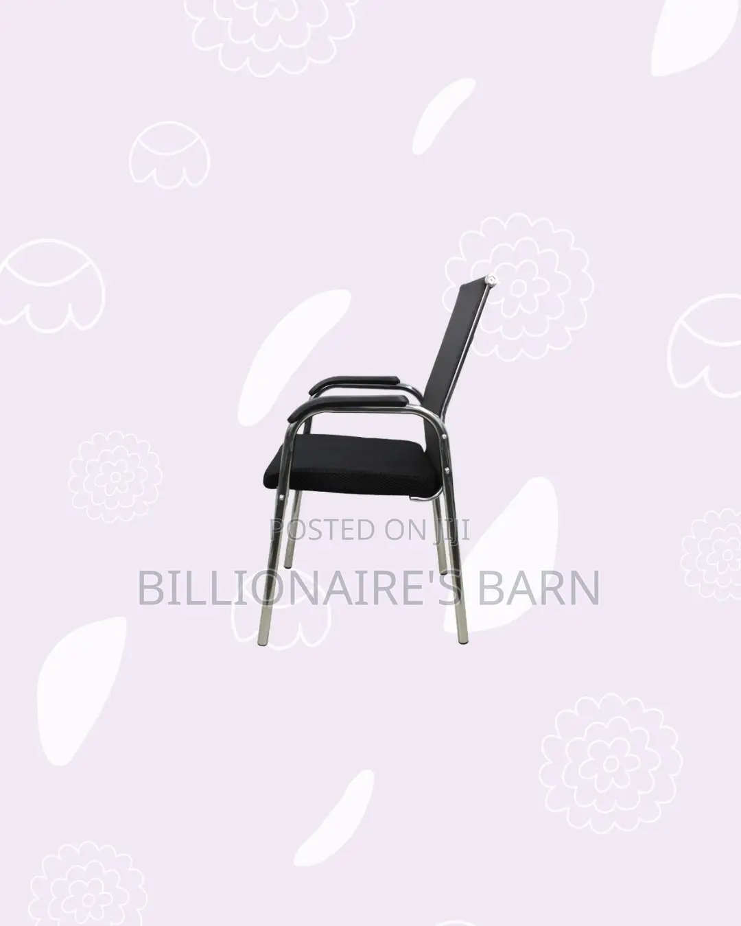 Practical Black Mesh Visitor Chair Chrome Frame | Daily Office Comfort